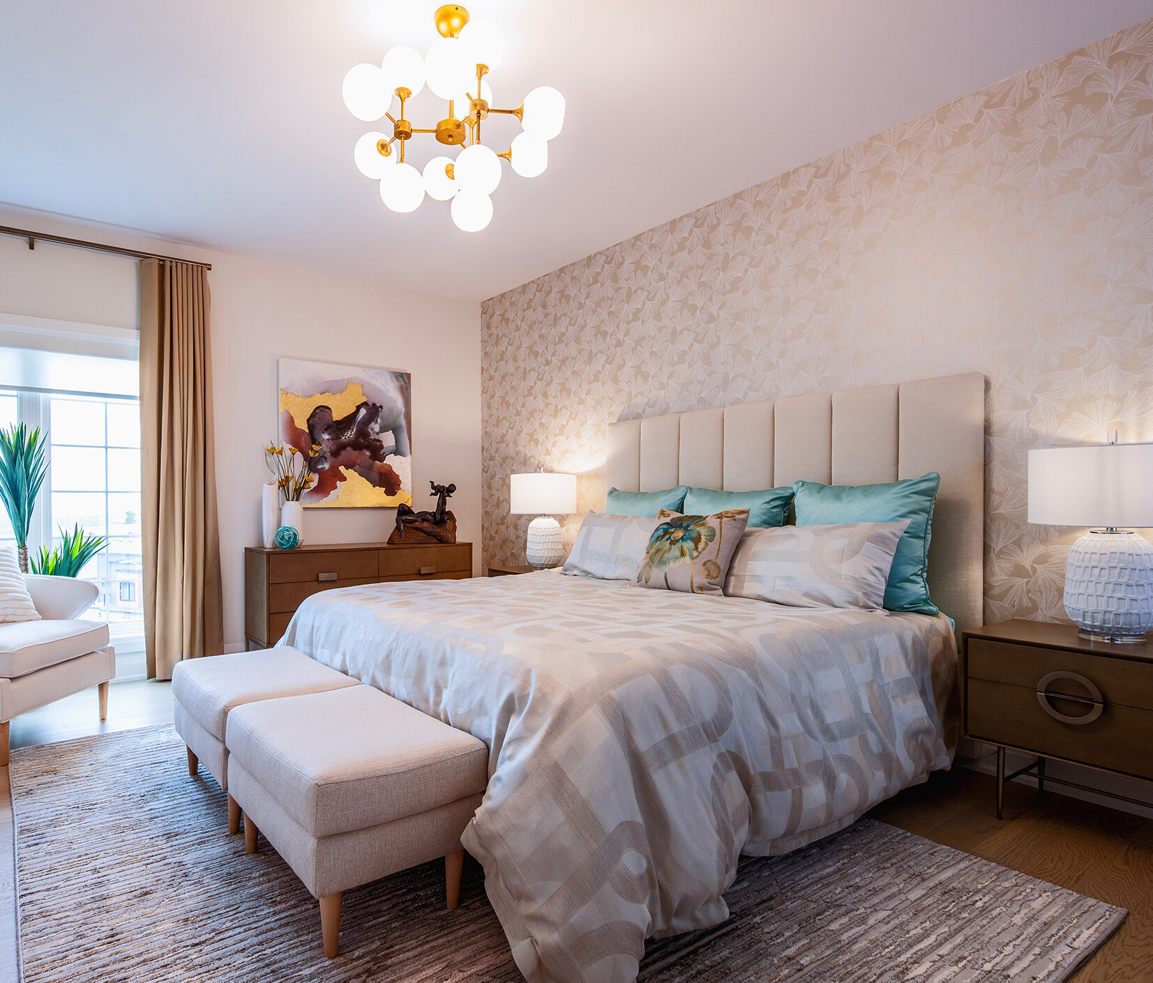 Luxury glam master bedroom in Sylvania.